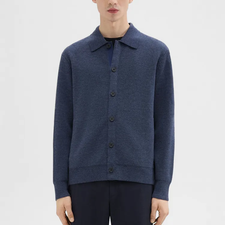 THEORY Sweater Men's Marine Blue Mixed Color-2