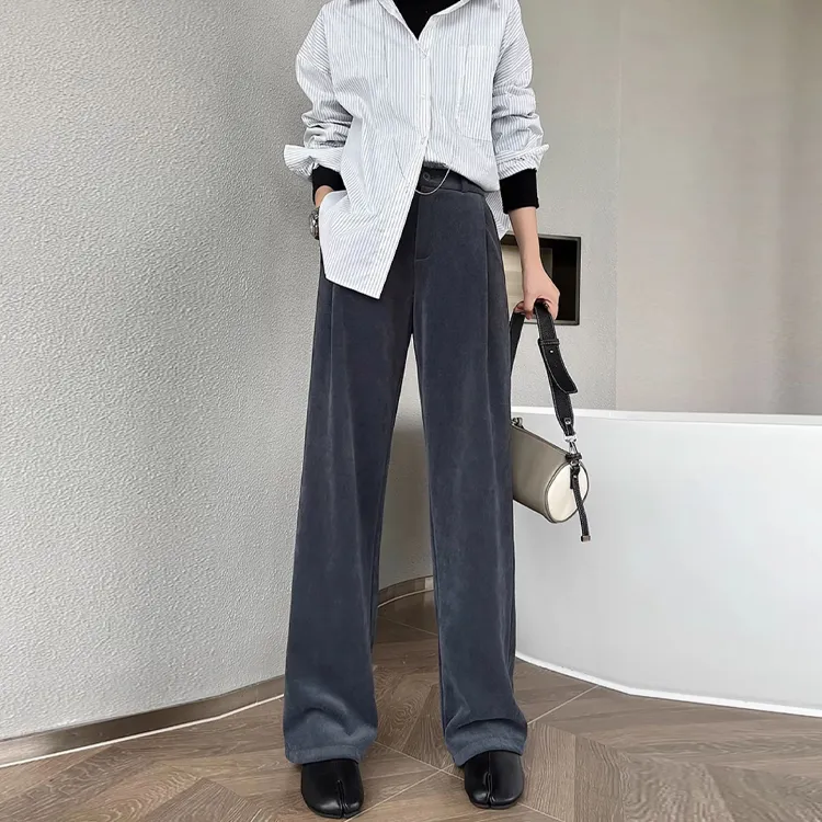Lulupeach Casual Pants Women's Blue Gray-1