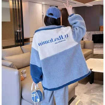 Tonlion Velvet Jackets Women's Moon Blue
