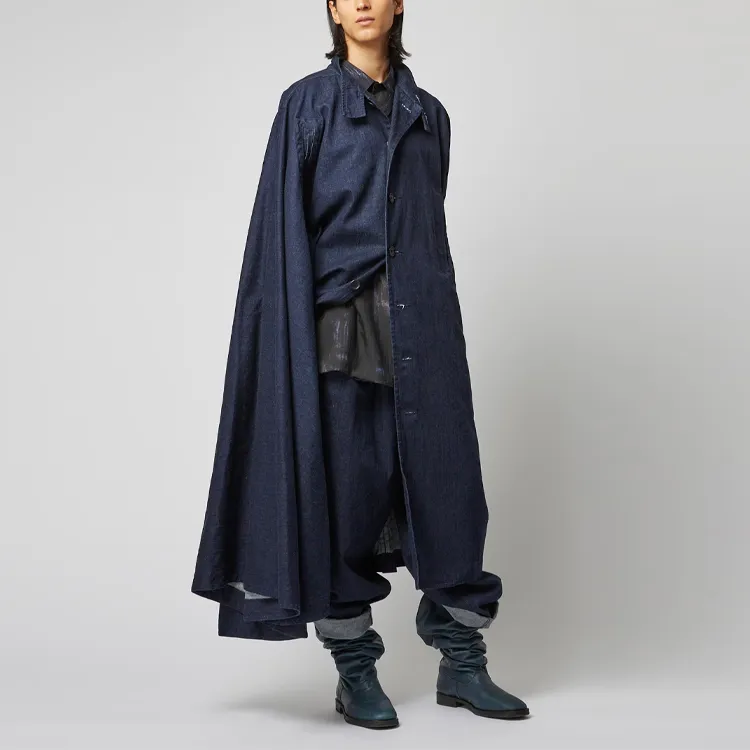 Yohji Yamamoto Coats Men Blue-2