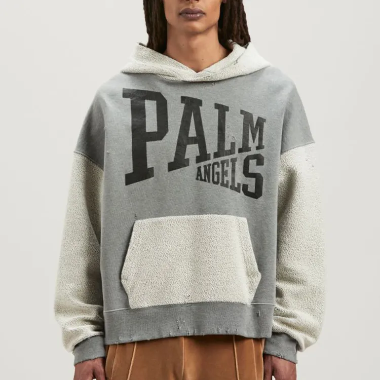 PALM ANGELS Logo Printed Drop Shoulder Hoodie-1
