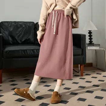 Tonlion Casual Long Skirts Women's Haze Pink