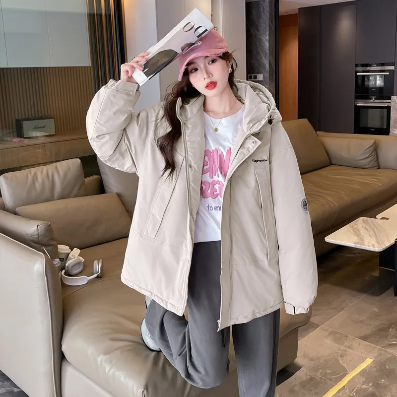 Tonlion Puffer Jacket Women's Light Beige Apricot-1