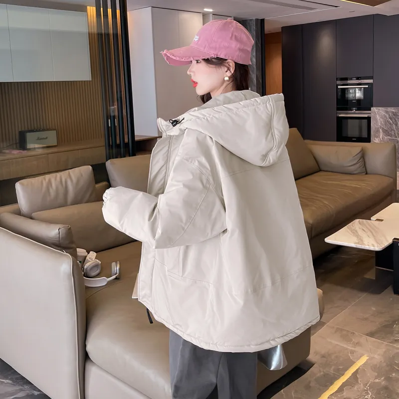 Tonlion Puffer Jacket Women's Light Beige Apricot-2