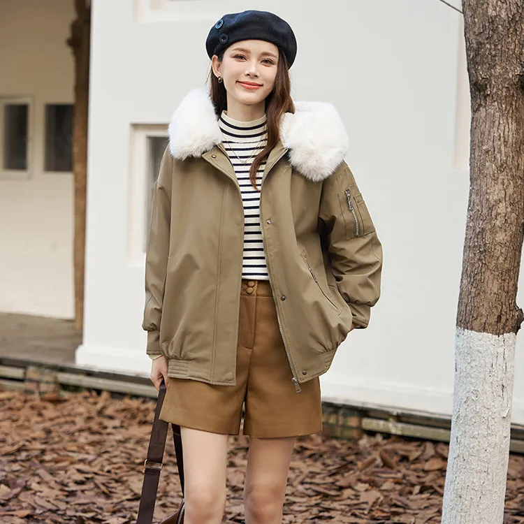 Itisf4 Parka Coat Women's Khaki-1