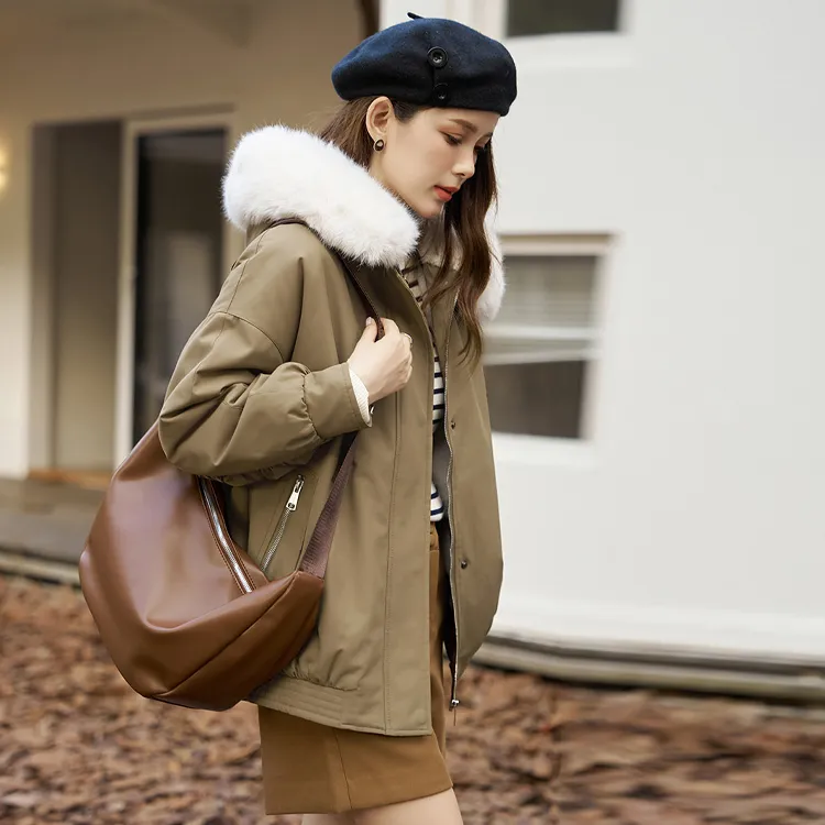 Itisf4 Parka Coat Women's Khaki-3