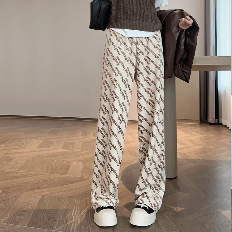 Lulupeach Casual Pants Women's Almond Beige-2