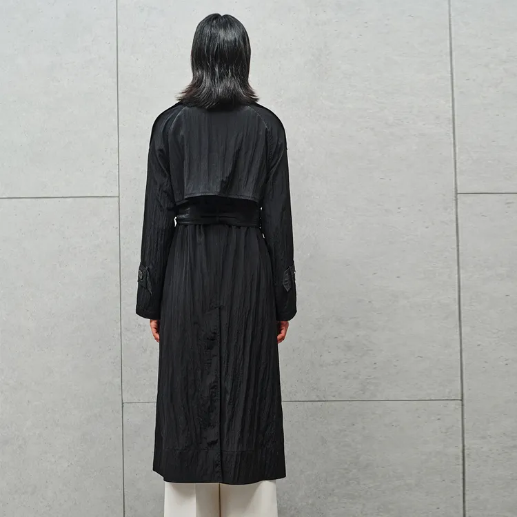 INSUN Trench Coat Women's Black-1