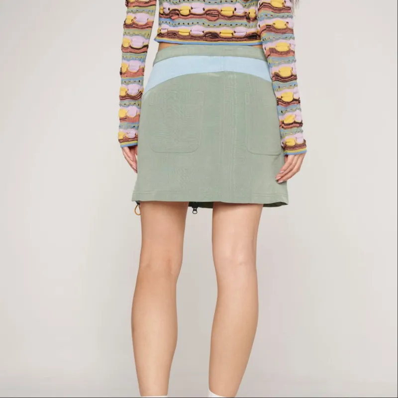 Brain Dead BUNGEE ZIP MINI SKIRT Casual Short Skirts Women's Light Green-2