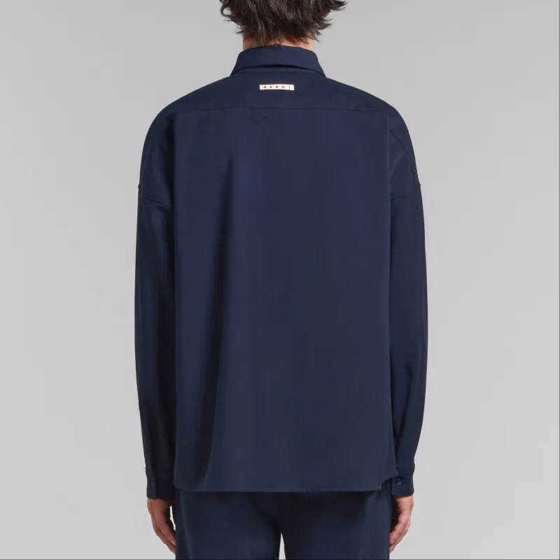 MARNI Wool Long Sleeve Pocket Shirt-2