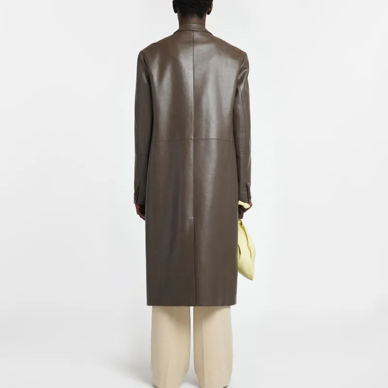 NANUSHKA Faux-leather Double-breasted Coat-1