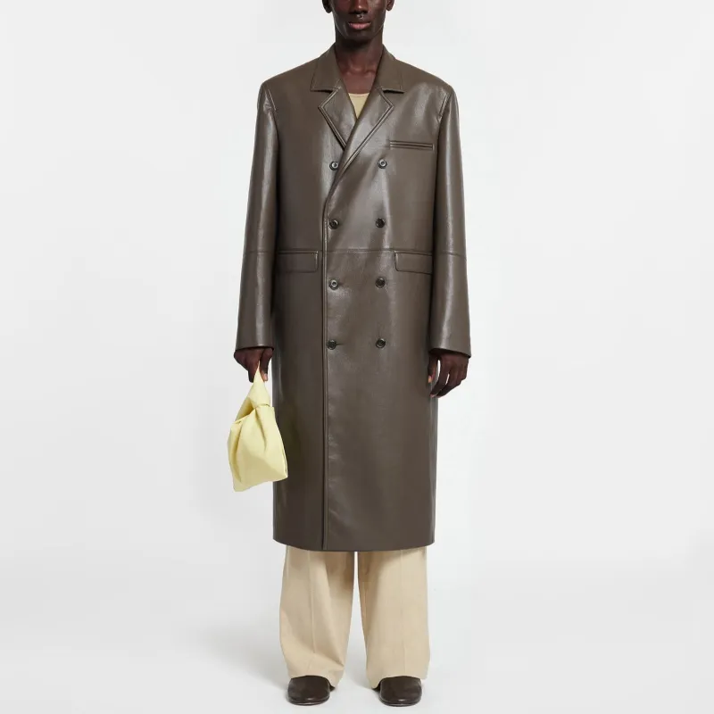 NANUSHKA Faux-leather Double-breasted Coat-2