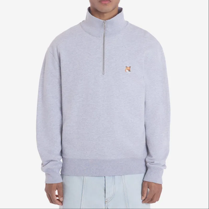 Maison Kitsune Fox Head Patch Half Zip Sweatshirt-2