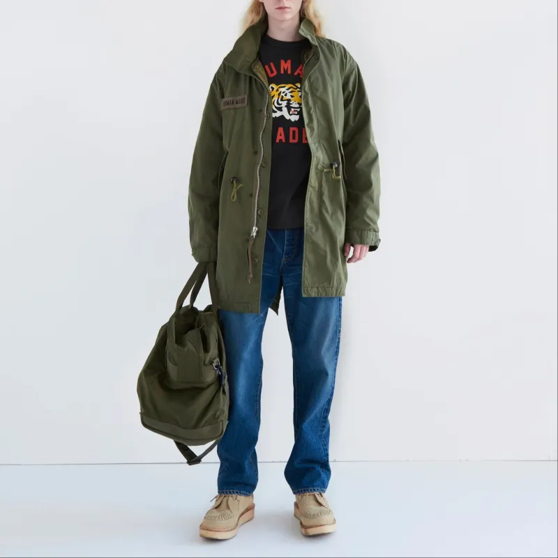 HUMAN MADE SS24 FISHTAIL COAT Coats Unisex Army Green-4