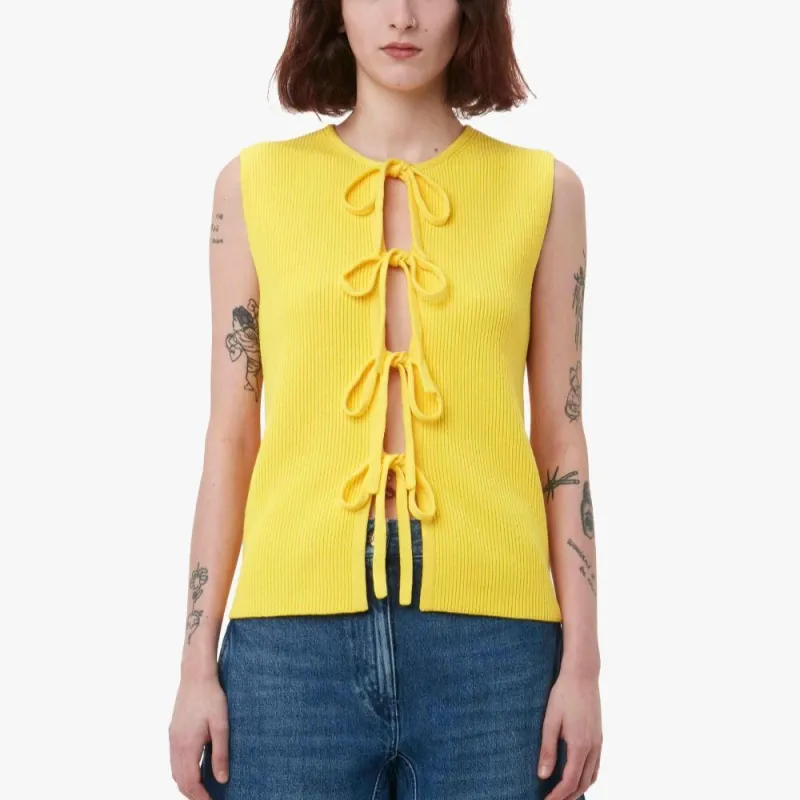JW Anderson Lace up Ribbed knit Top-1