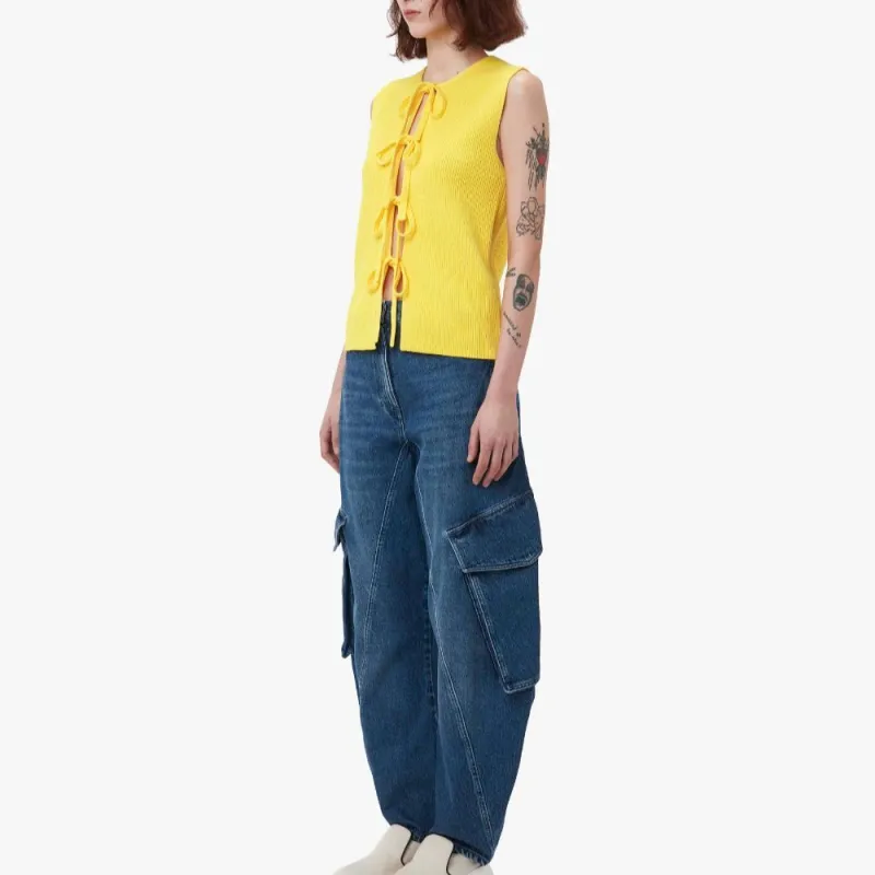 JW Anderson Lace up Ribbed knit Top-2