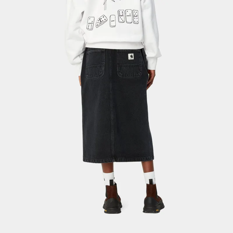 Carhartt WIP SS24 W' Colby Skirt Denim Long Skirts Women's Black-3