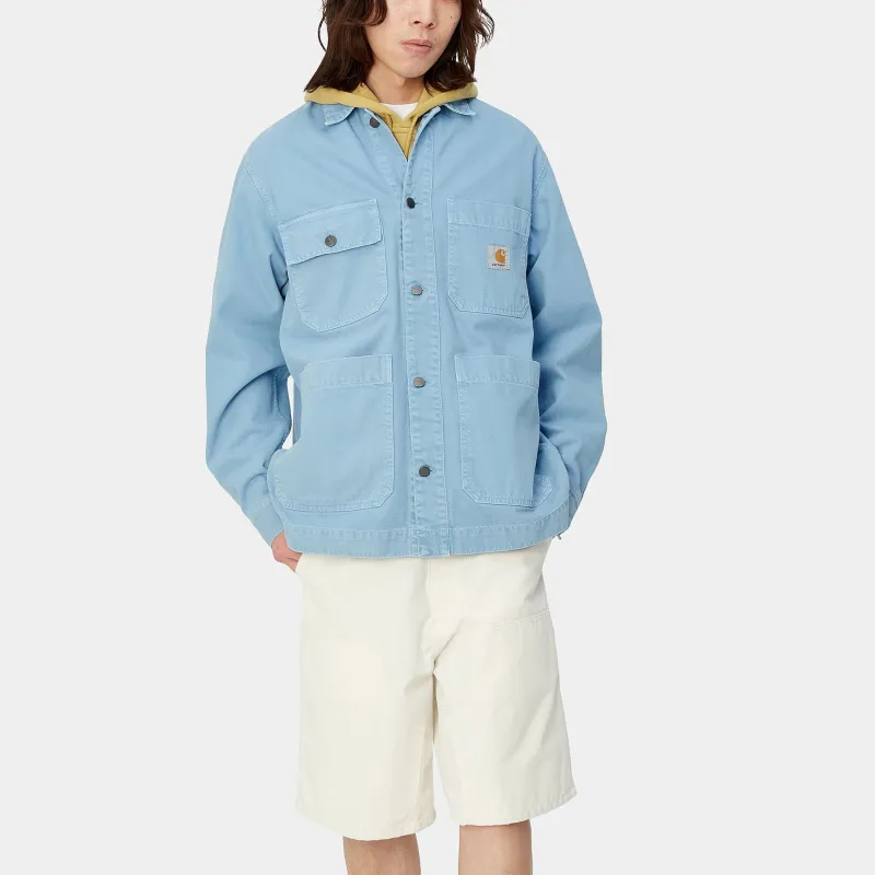 Carhartt WIP SS24 Garment Dyed Collection Garrison Coat Jackets Coats Men's Matte Blue-2