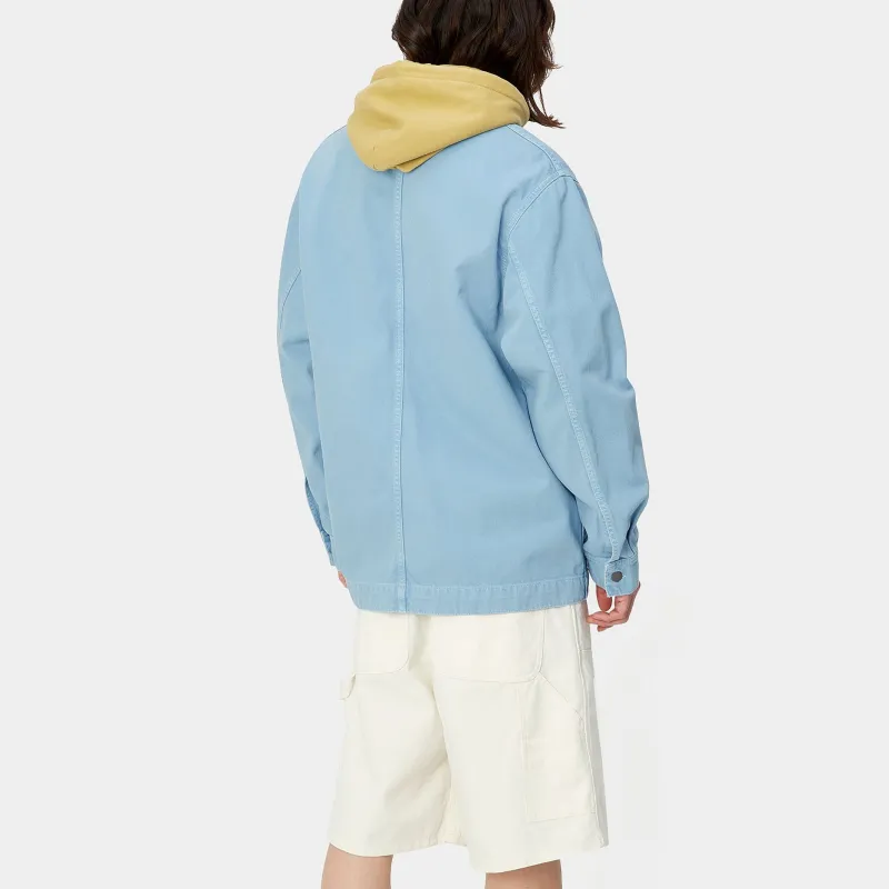 Carhartt WIP SS24 Garment Dyed Collection Garrison Coat Jackets Coats Men's Matte Blue-3
