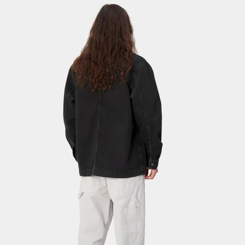 Carhartt WIP SS24 Garment Dyed Collection Garrison Coat Jackets Coats Men's Black-3