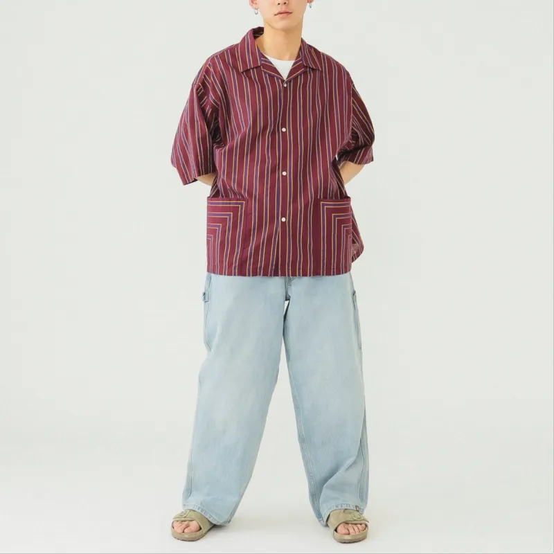 Beams Shirts Men Burgundy-2