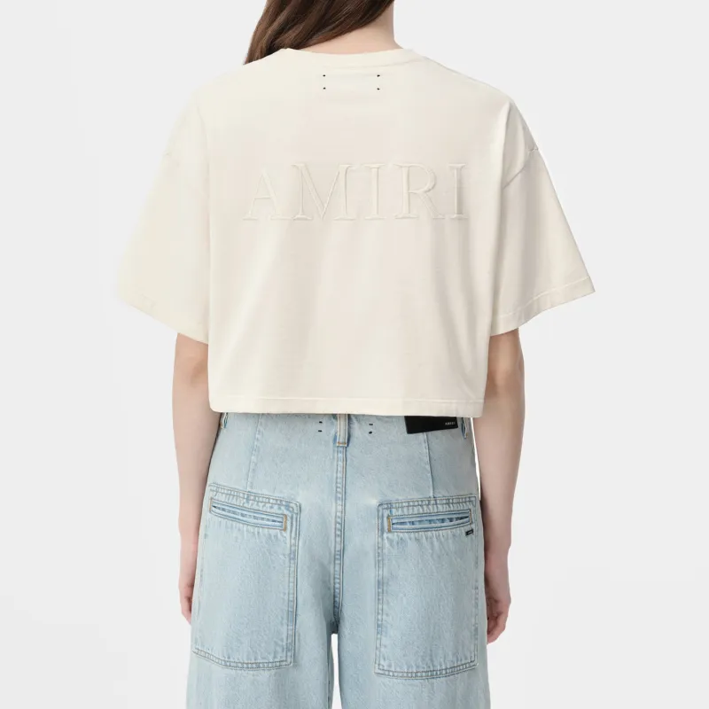 AMIRI Logo Embroidered Cropped T Shirt-2