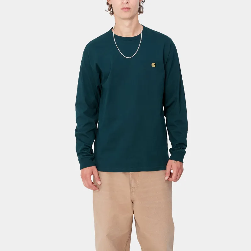 Carhartt WIP Chase T Shirt T Shirt Men's Duck Blue-3