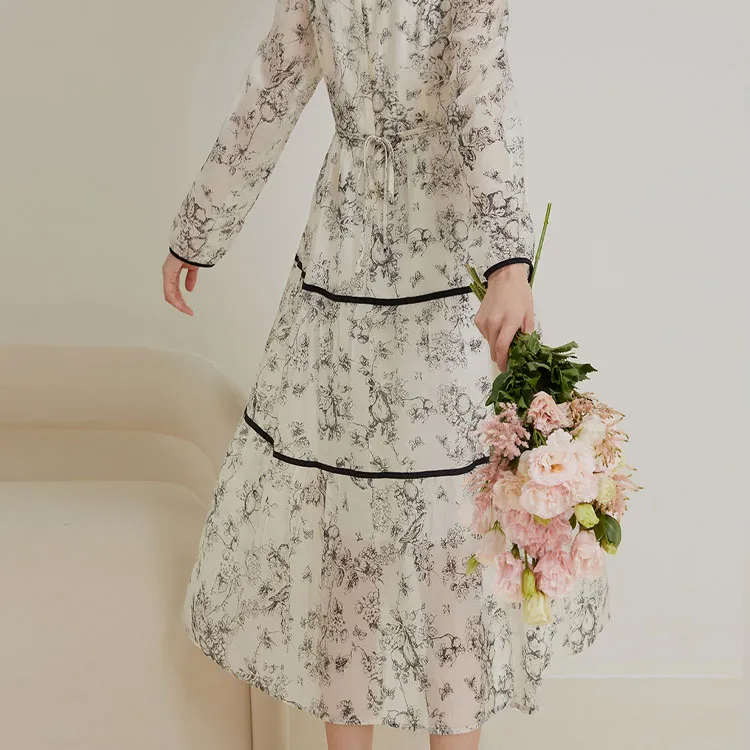 Migu Long Sleeved Dresses Women's Apricot-2