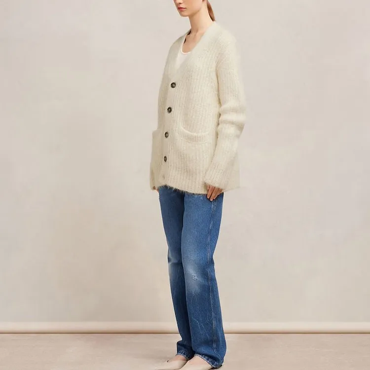 AMIPARIS V Neck Ribbed Cardigan-3