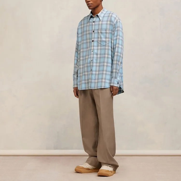 Ami Paris Long sleeved Checkered Knitted Shirt-3