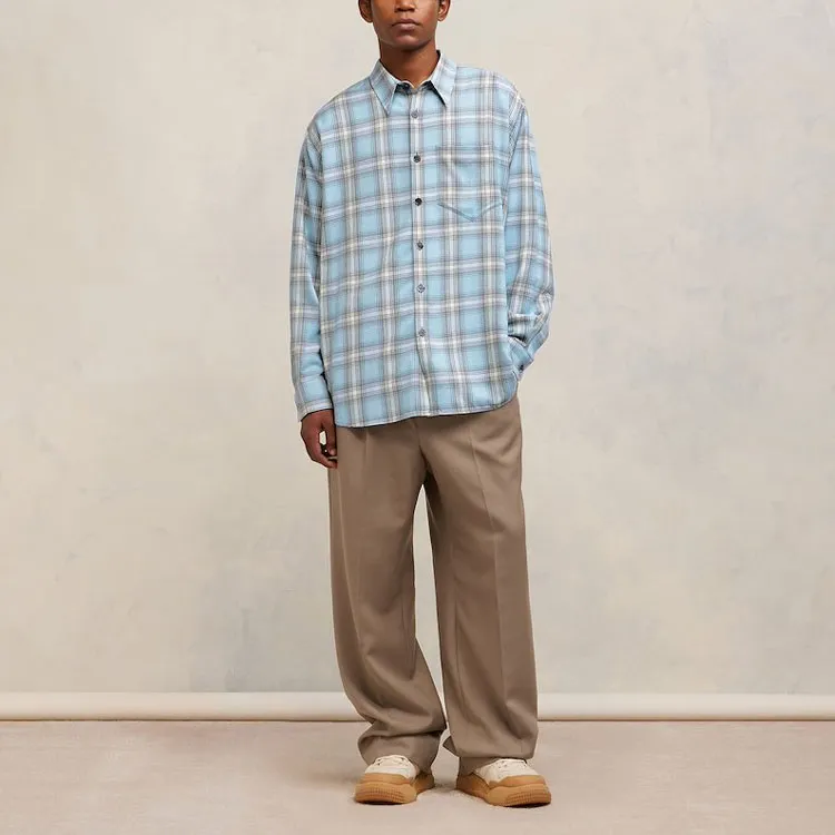 Ami Paris Long sleeved Checkered Knitted Shirt-1