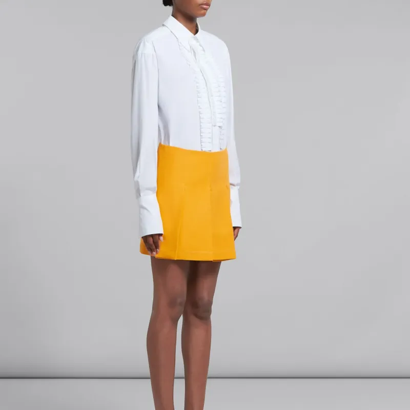 MARNI Pleat Detailed Curved Hem Shirt-2