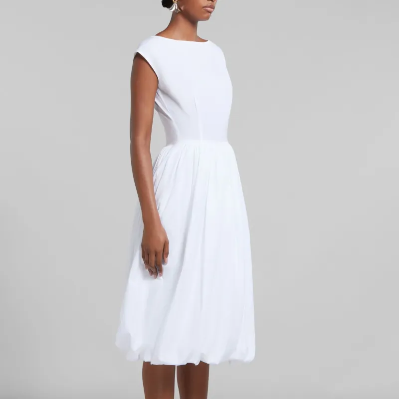 MARNI Cap Sleeved Boat Neck Midi Dress-2