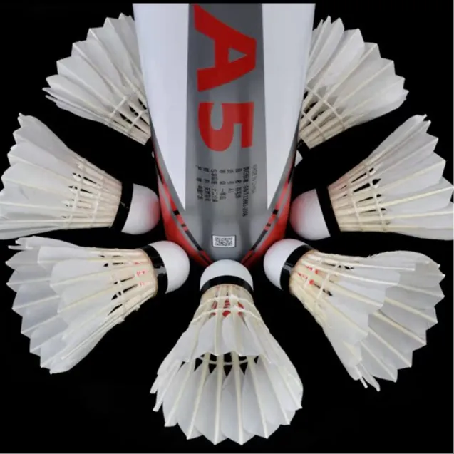 Venson A5 Goose Feather Shuttlecock 12 Pack Goose Feather Training Shuttlecocks-2