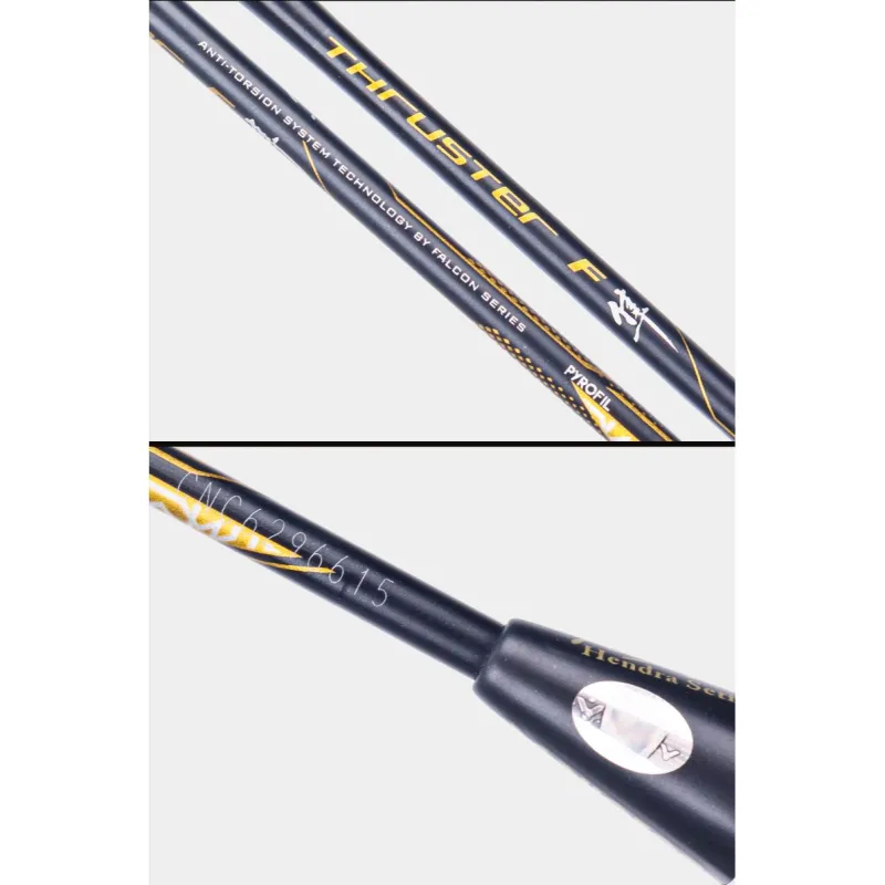 VICTOR Carbon Fiber Black Gold Falcon Hendra Signature Edition Attack TK-F Falcon SE GB Badminton Unisex-2