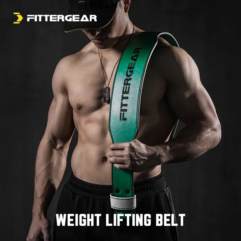 FITTERGEAR Back Support Braces Fitness Protective Compression Slip-Resistant Cow Leather Unisex-3