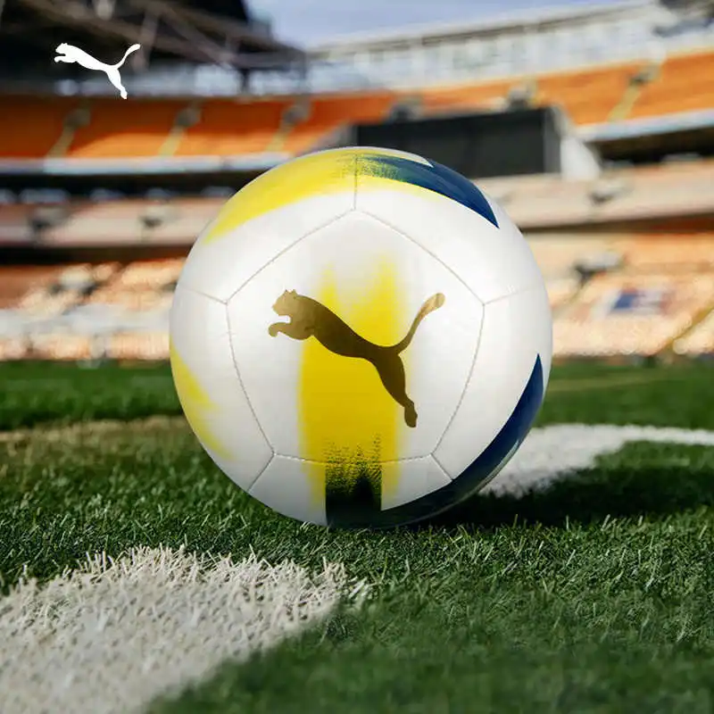 PUMA Size 5 Soccer Machine Stitched Soccer Ball Unisex White Gold Yellow-1