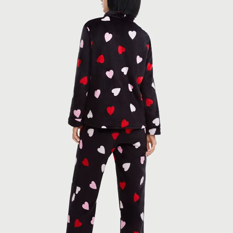 Victoria's Secret Pajama Set Women's Heartbeat Black-1
