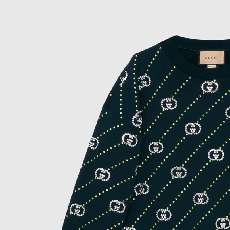 GUCCI Logo Embellished Crewneck Sweatshirt-4