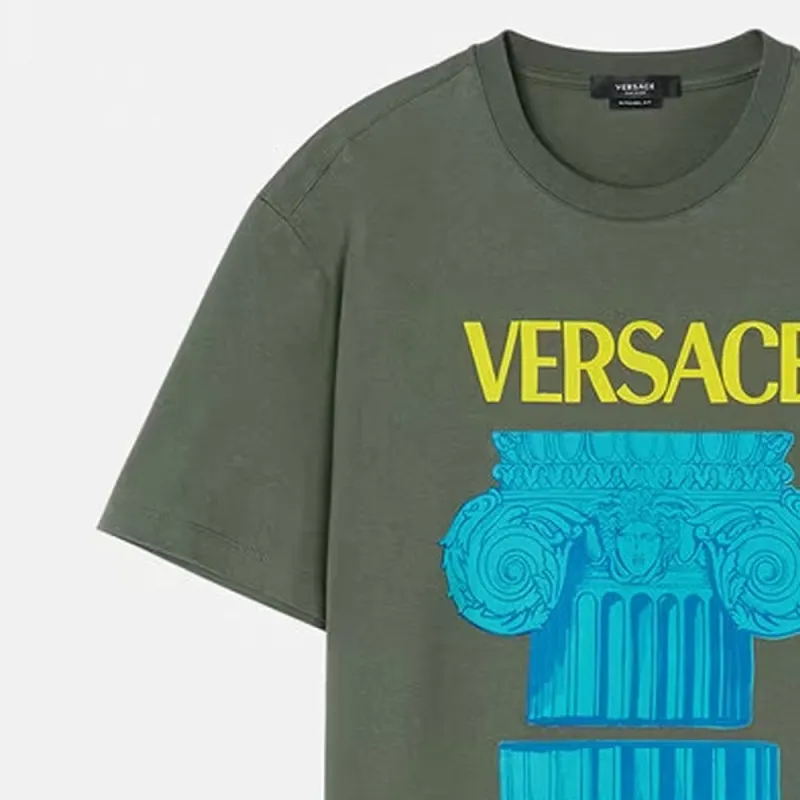 VERSACE Column Print Winter Military T shirt-3