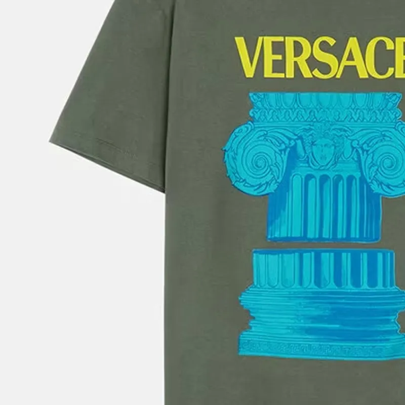 VERSACE Column Print Winter Military T shirt-4