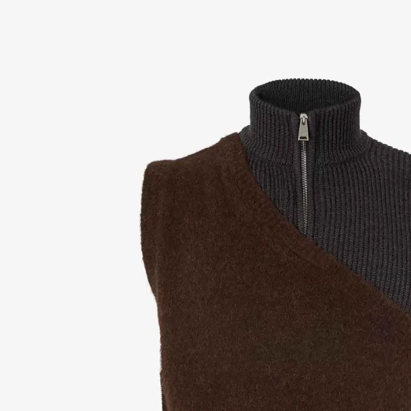 FENDI Panelled Ribbed Gilet-5