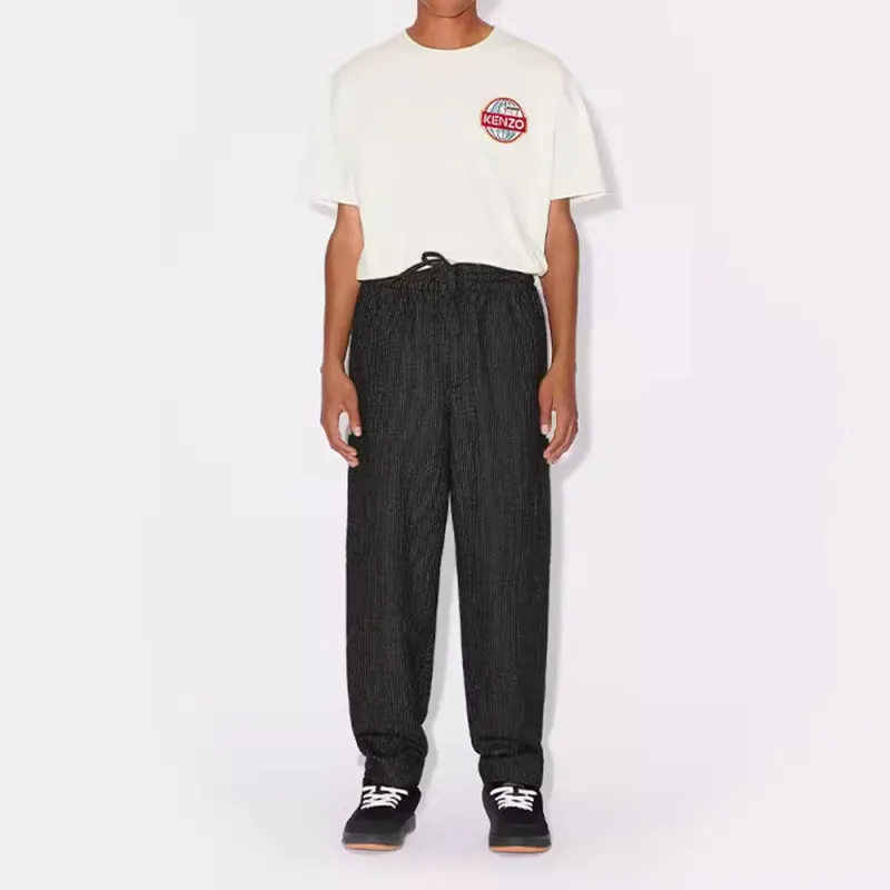 KENZO Checked Drawstring Cargo Trousers-1
