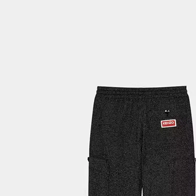 KENZO Checked Drawstring Cargo Trousers-4