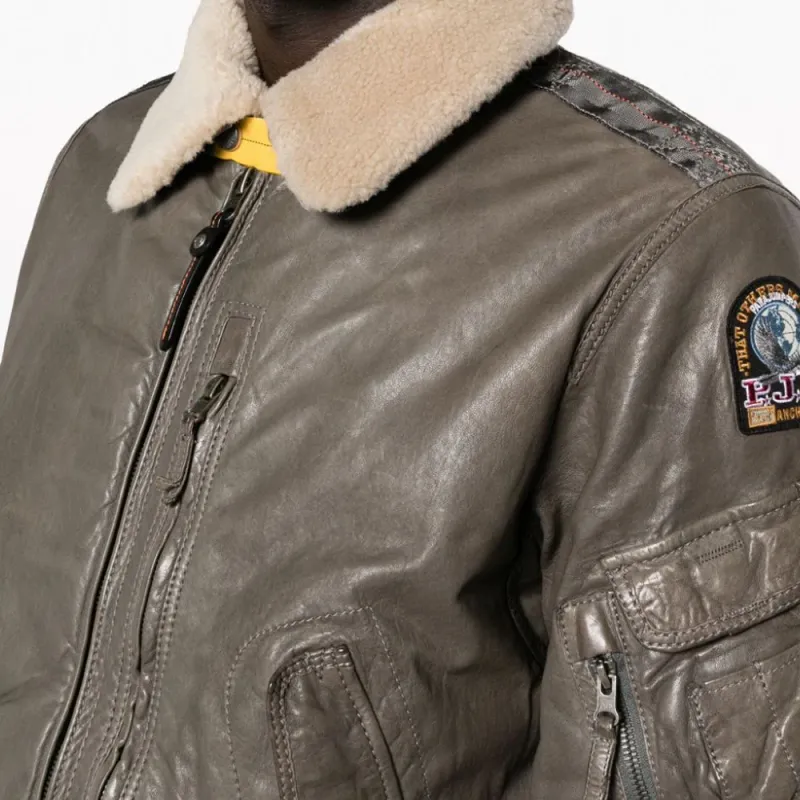 PARAJUMPERS Josh Leather Bomber Jacket-4