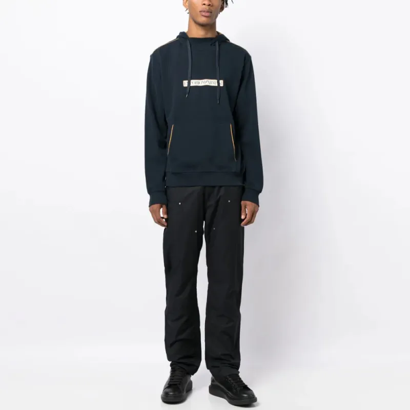 EMPORIO ARMANI Logo print Piped trim Hoodie-1