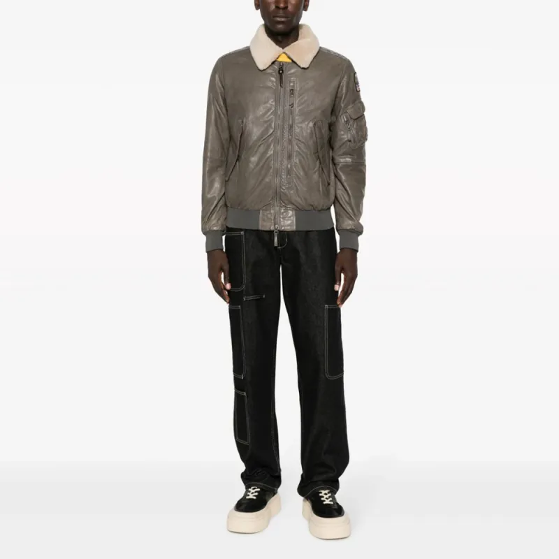PARAJUMPERS Josh Leather Bomber Jacket-1