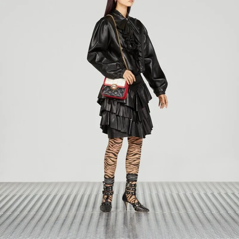 GUCCI Leather Jackets Women's Black-3