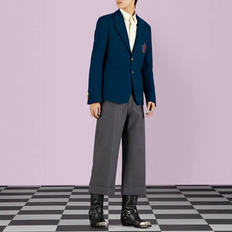 GUCCI Cosmogonie Business Suit Coat Men's Dark Blue-2