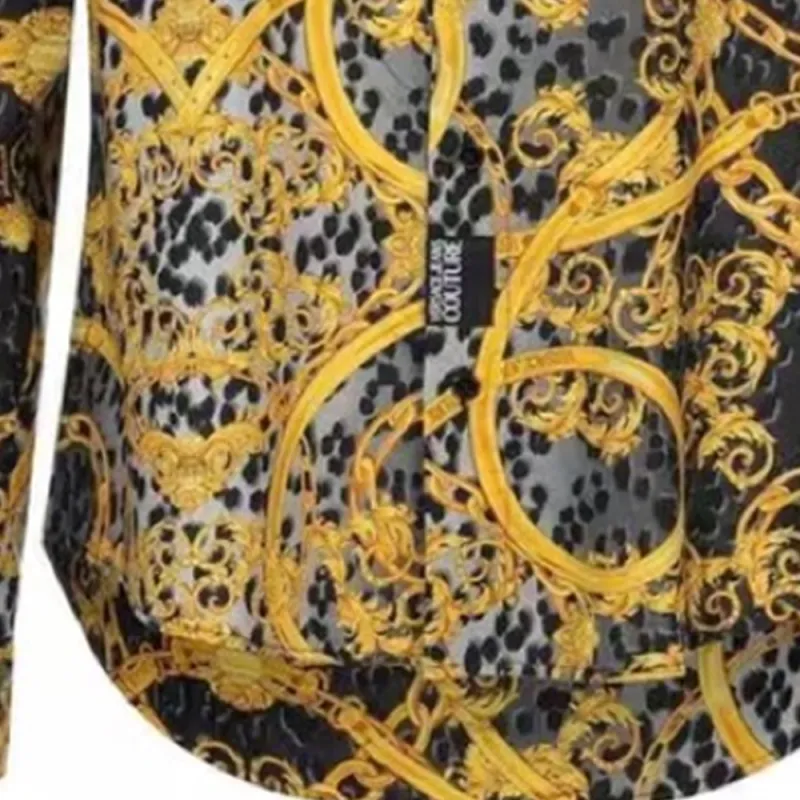 VERSACE Shirts Men Black/Gold-4